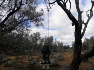 Operating in the rain at Whites Dam