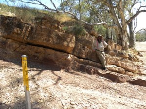 Standing near the Golden Spike