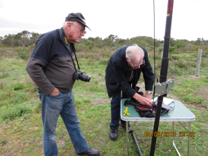 Tony inspecting my gear.