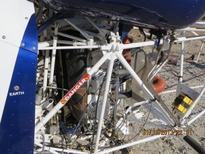 Six cylinder boxer engine: one side visible