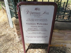 Martindale Hall opening hours