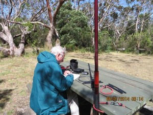 A picnic table shack at Mount Richmond National Park