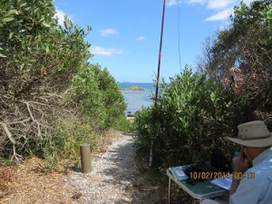 Operating from Rocky Cape National Park. The Nut at Stanley is visible as a blue dot on the horizon!