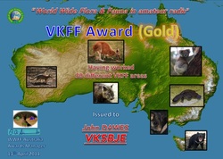 Gold Hunter Certificate VK5BJE