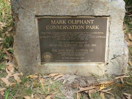 Dedication Plaque Mark Oliphant CP 2015