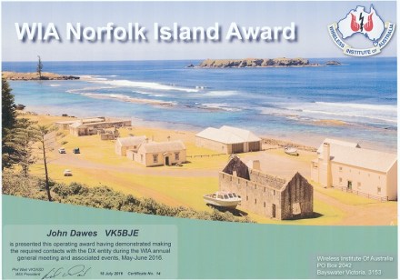 Norfolk Island award blog