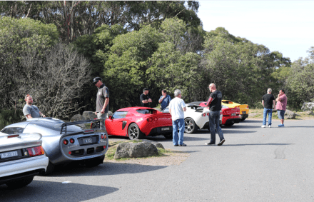 Lotus cars at the summit
