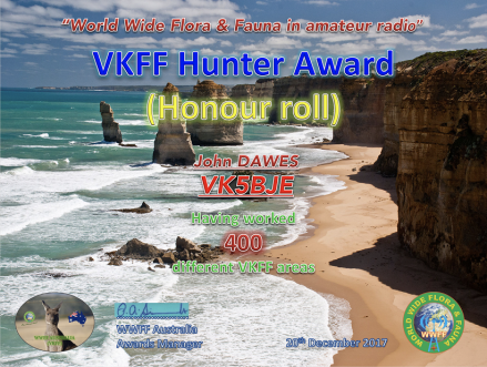 VK5BJE VKFF Hunter Honour Roll 400 version 1