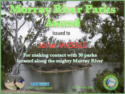 VK5BJE Murray River Parks Hunter 30 v2