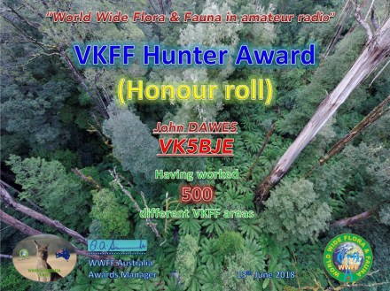 VK5BJE VKFF Hunter Honour Roll 500 v1